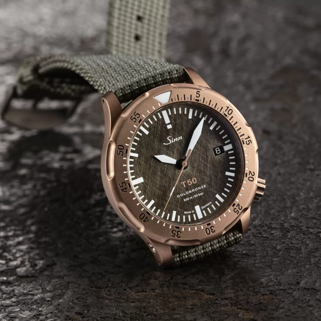 Sinn T50 GOLDBRONZE: A Limited Dive Watch Crafted in Goldbronze - Define Watches
