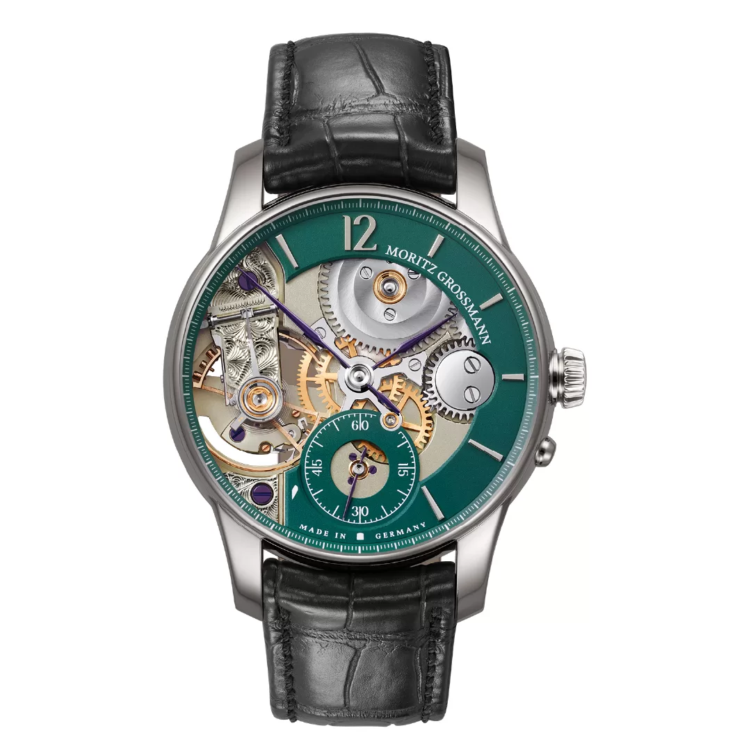 NEW: Moritz Grossmann Backpage Green Rose Gold & Platinum - A Celebration of Craftsmanship - Define Watches