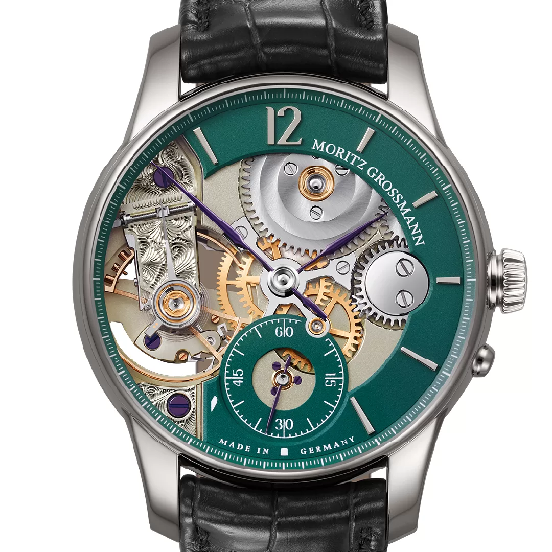 NEW: Moritz Grossmann Backpage Green Rose Gold & Platinum - A Celebration of Craftsmanship - Define Watches